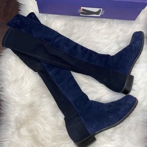 Stuart weitzman 5050 blue suede boots